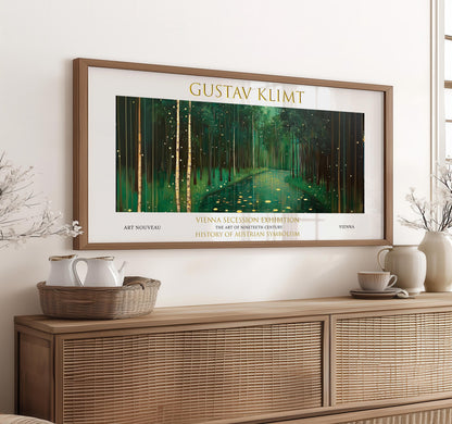Gustav Klimt Forest Print: Art Nouveau Panoramic Wall Art