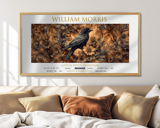 William Morris Raven Print: Vintage Botanical Exhibition Art