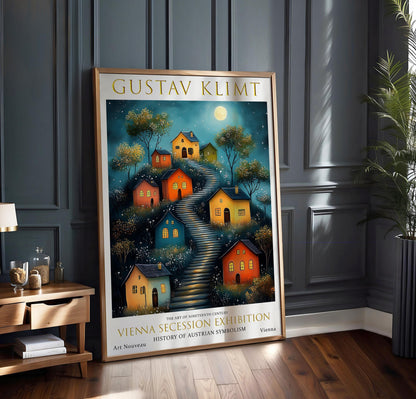 Gustav Klimt Print - Art Nouveau Floral Wall Decor | Vintage Gold Leaf Artwork