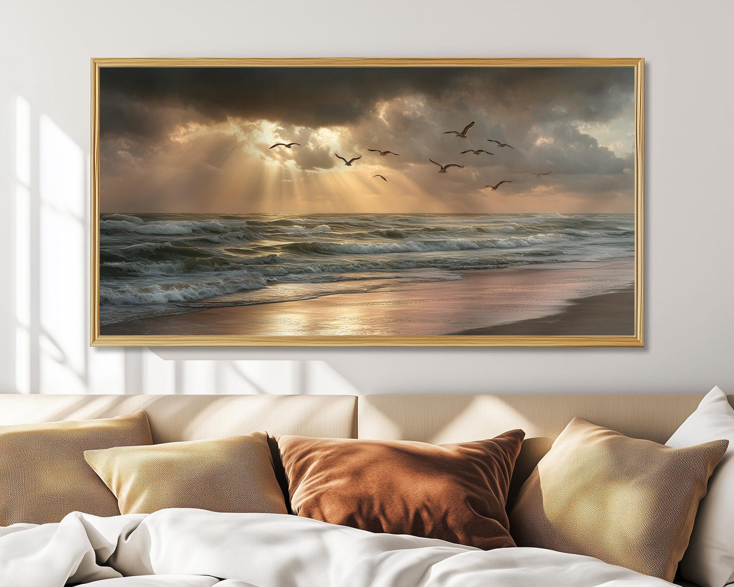 Golden Beach Seascape Panoramic Print