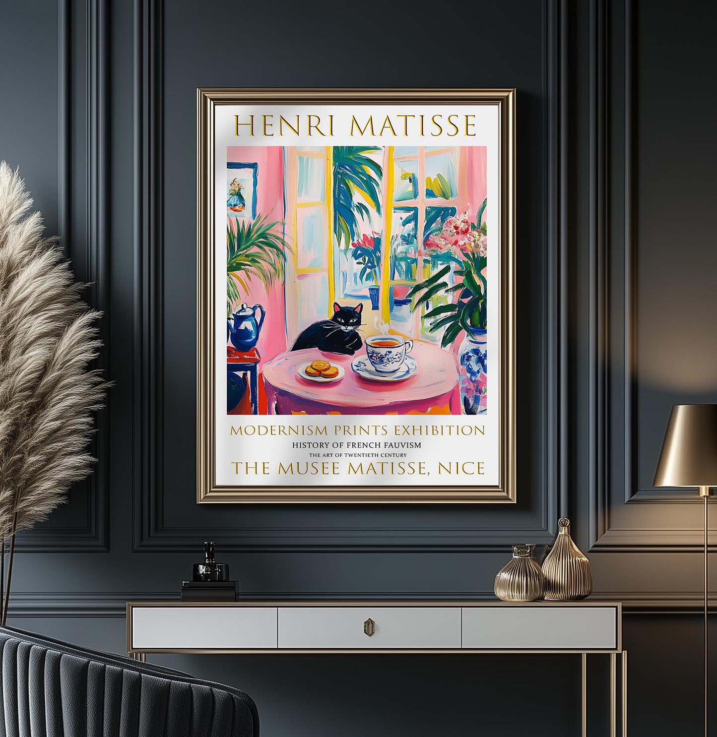 Henri Matisse Black Cat Print: Fauvist Exhibition Poster