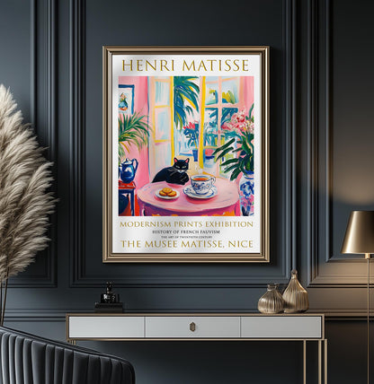 Henri Matisse Black Cat Print: Fauvist Exhibition Poster