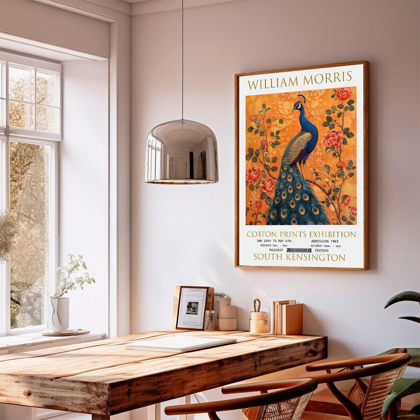 Peacock Wall Art Print - William Morris Poster | Vintage Botanical Floral Decor