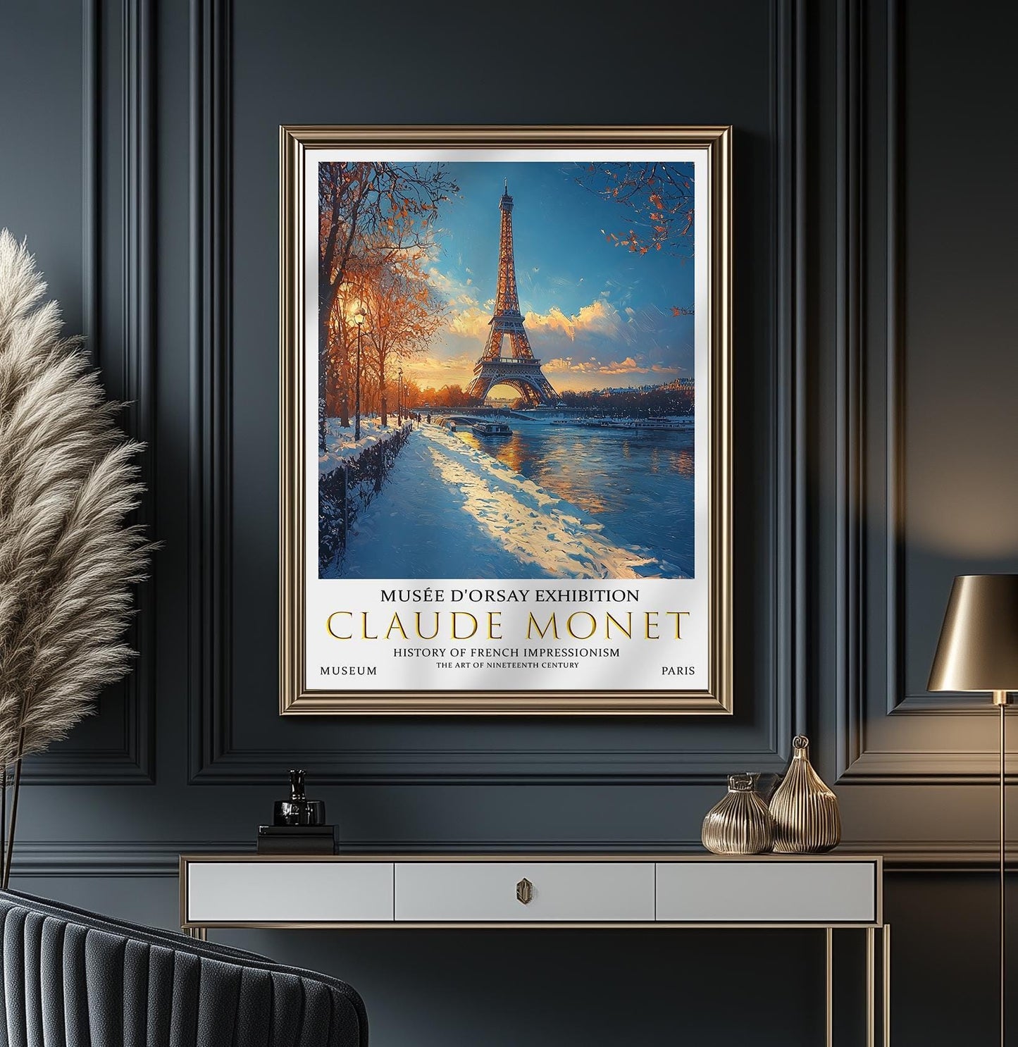 Claude Monet Eiffel Tower Print: Winter Paris Cityscape (Unframed)