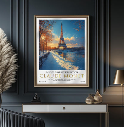 Claude Monet Eiffel Tower Print: Winter Paris Cityscape (Unframed)