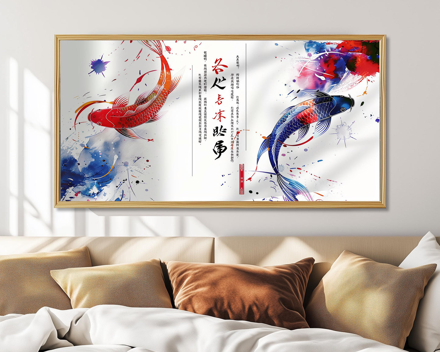 Yin Yang Koi Fish Art Print: Watercolour Zen Decor