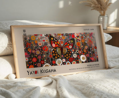 Yayoi Kusama Butterfly Print: Japanese Floral Modern Art