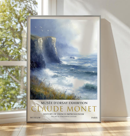 Claude Monet Cliffside Print: French Impressionist Coastal Decor