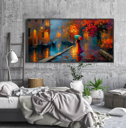 Venice Impressionist Oil Painting Panoramic Print