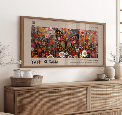 Yayoi Kusama Butterfly Print: Japanese Floral Modern Art