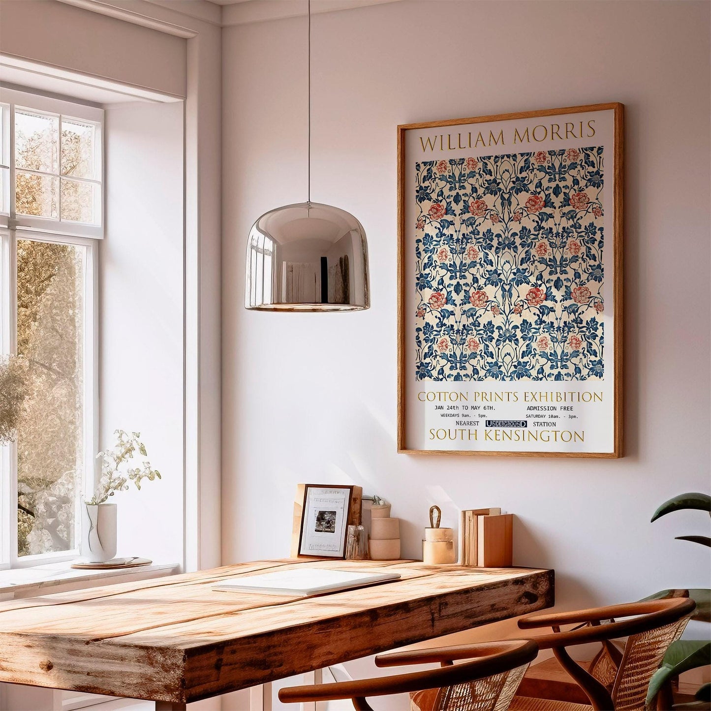 Vintage Floral Wall Art – William Morris Print Rose and Thistle Design on Premium Matte Paper