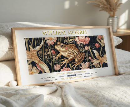 William Morris Frog Art Print: Vintage Botanical Panoramic Poster