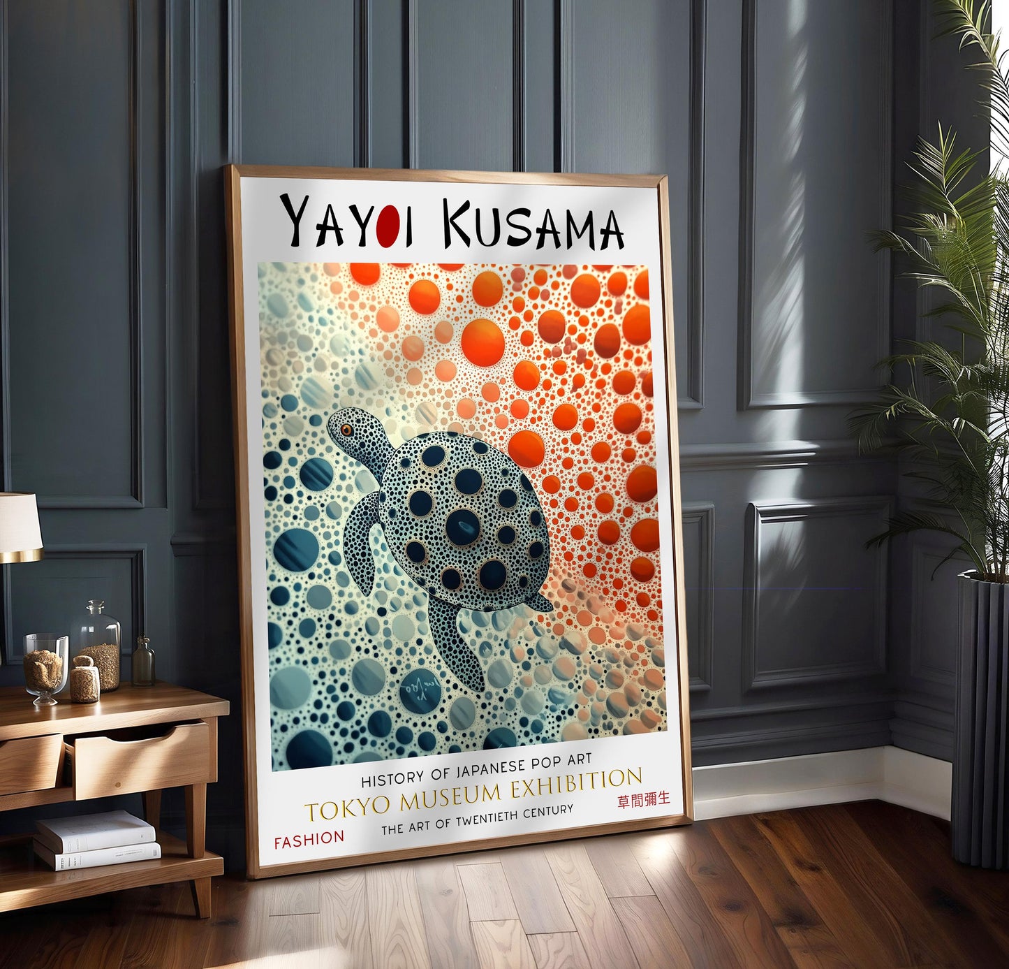 Yayoi Kusama Sea Turtle Print: Tokyo Museum Exhibition, Japanese Art