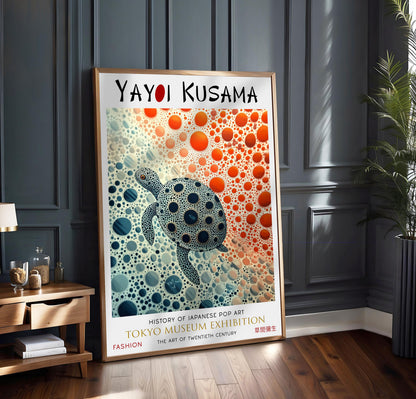 Yayoi Kusama Sea Turtle Print: Tokyo Museum Exhibition, Japanese Art