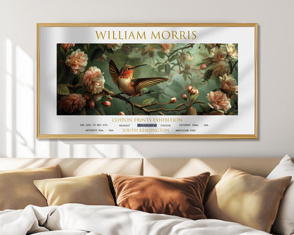 William Morris Hummingbird Print: Vintage Floral Botanical Art