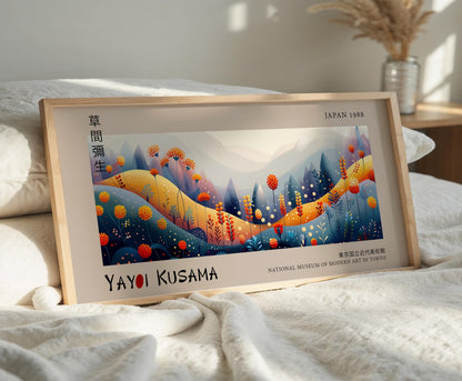 Yayoi Kusama Inspired Japanese Wildflowers Print: Abstract Floral Art