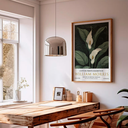 William Morris Print – Vintage Peace Lily Botanical Art on Premium Matte Paper