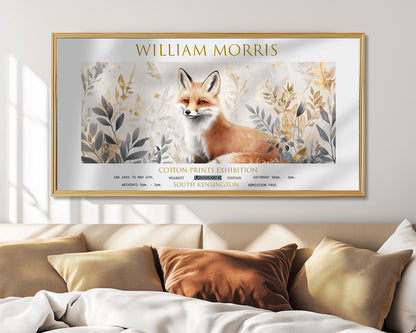 William Morris Fox Art Print: Vintage Botanical Panoramic Wall Art