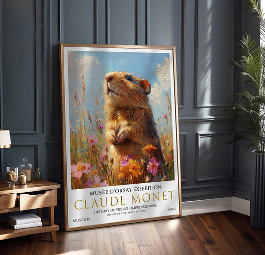 Claude Monet Water Vole Print: Vintage Summer Meadow Art