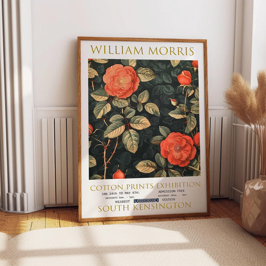 William Morris Rose Print – Vintage Floral Textile Art on Premium Matte Paper