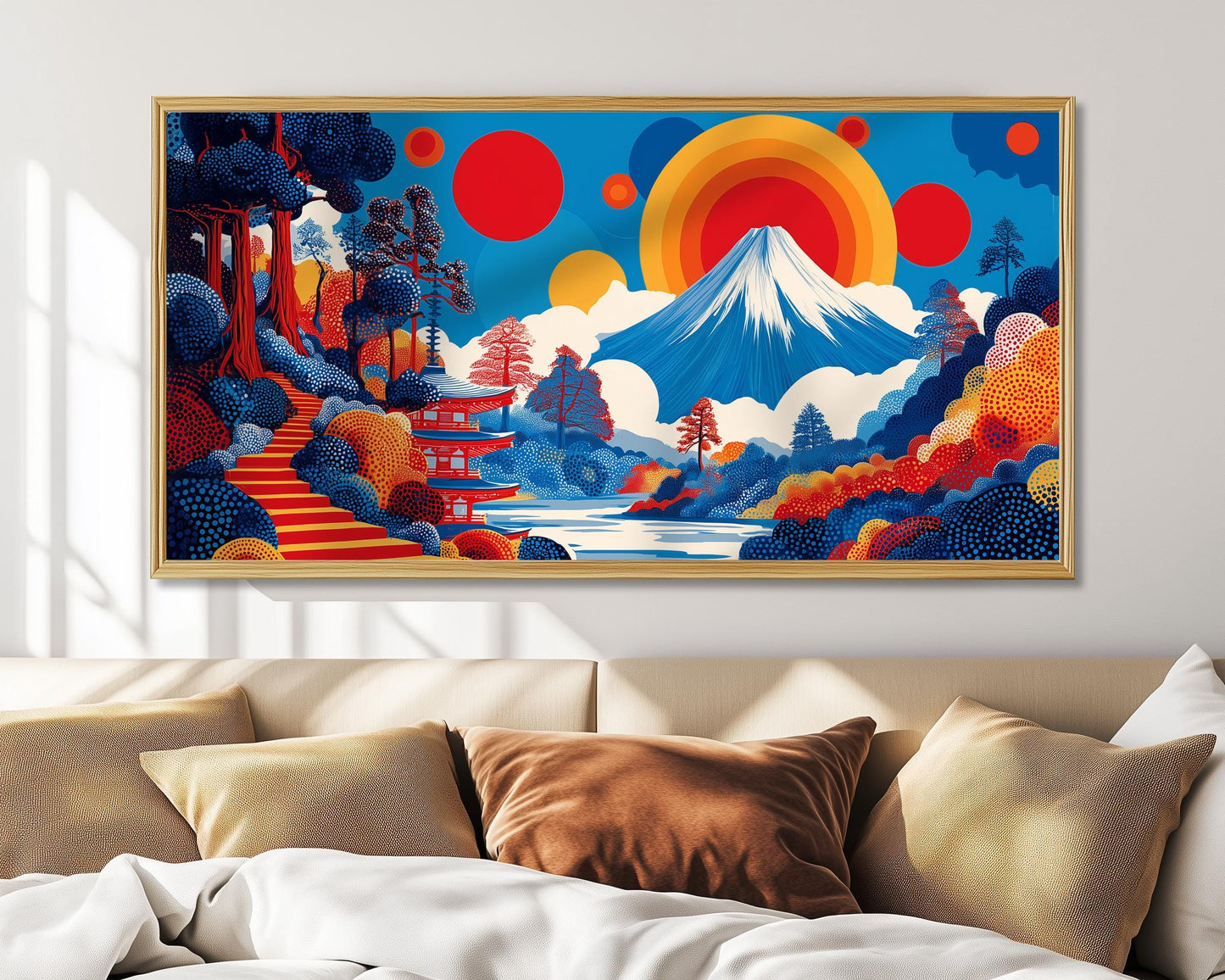 Japanese Mount Fuji Panoramic Print – Abstract Wall Art – Japanese Landscape