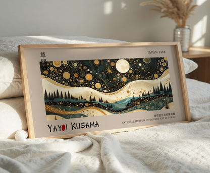 Yayoi Kusama Inspired Japanese Landscape Art Print