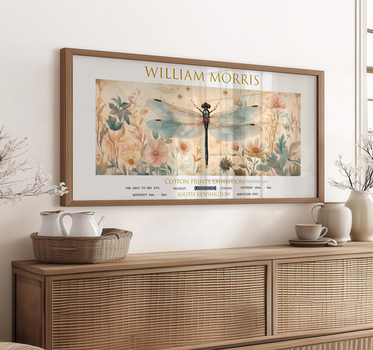 Large William Morris Dragonfly Panoramic Print – William Morris Poster