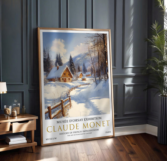 Claude Monet Winter Village Print: Impressionist Landscape Art
