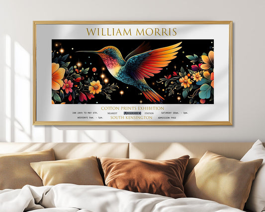 William Morris Hummingbird Print: Vintage Floral Exhibition Art