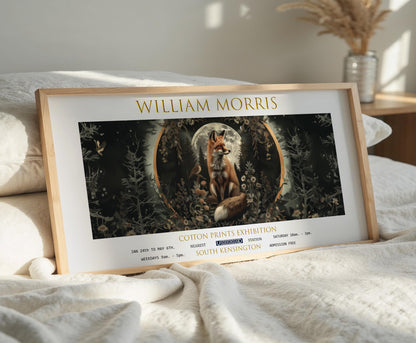 William Morris Fox Print: Vintage Botanical Art, Moonlit Forest
