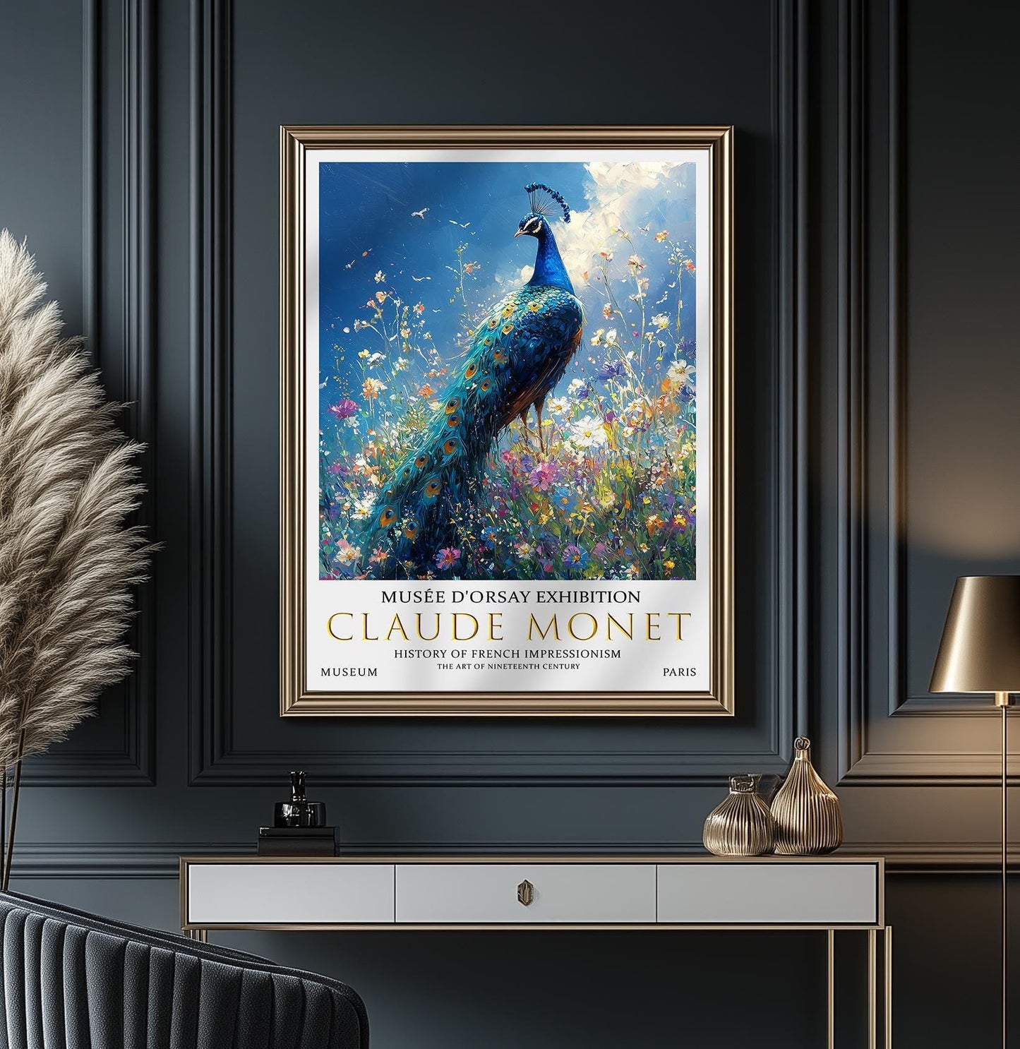 Claude Monet Peacock Print: Vintage Impressionist Art