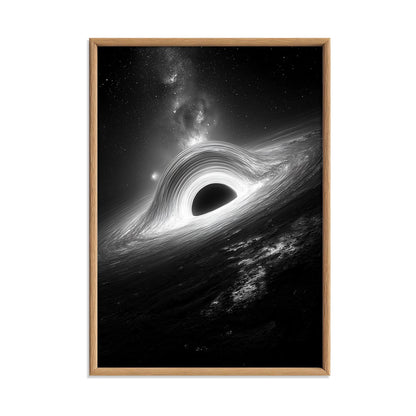 Black Hole Wall Art Print, Monochrome Space Poster, Galaxy Astronomy Decor