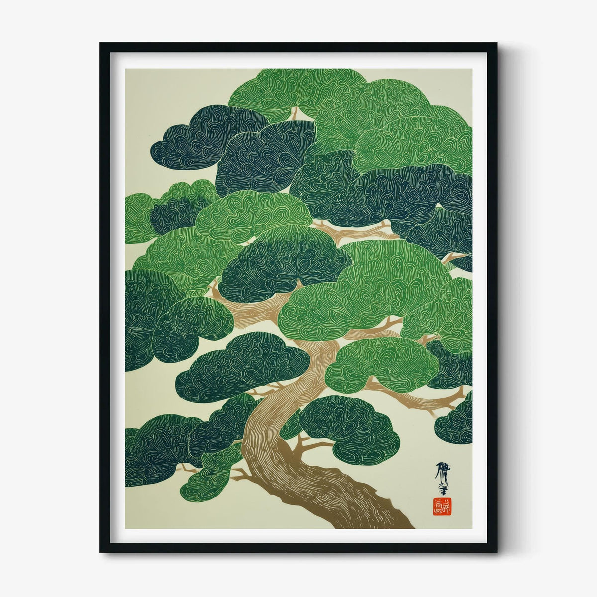 Japanese Tree Poster | Forest Wall Art | Botanical Art Print | Zen Decor