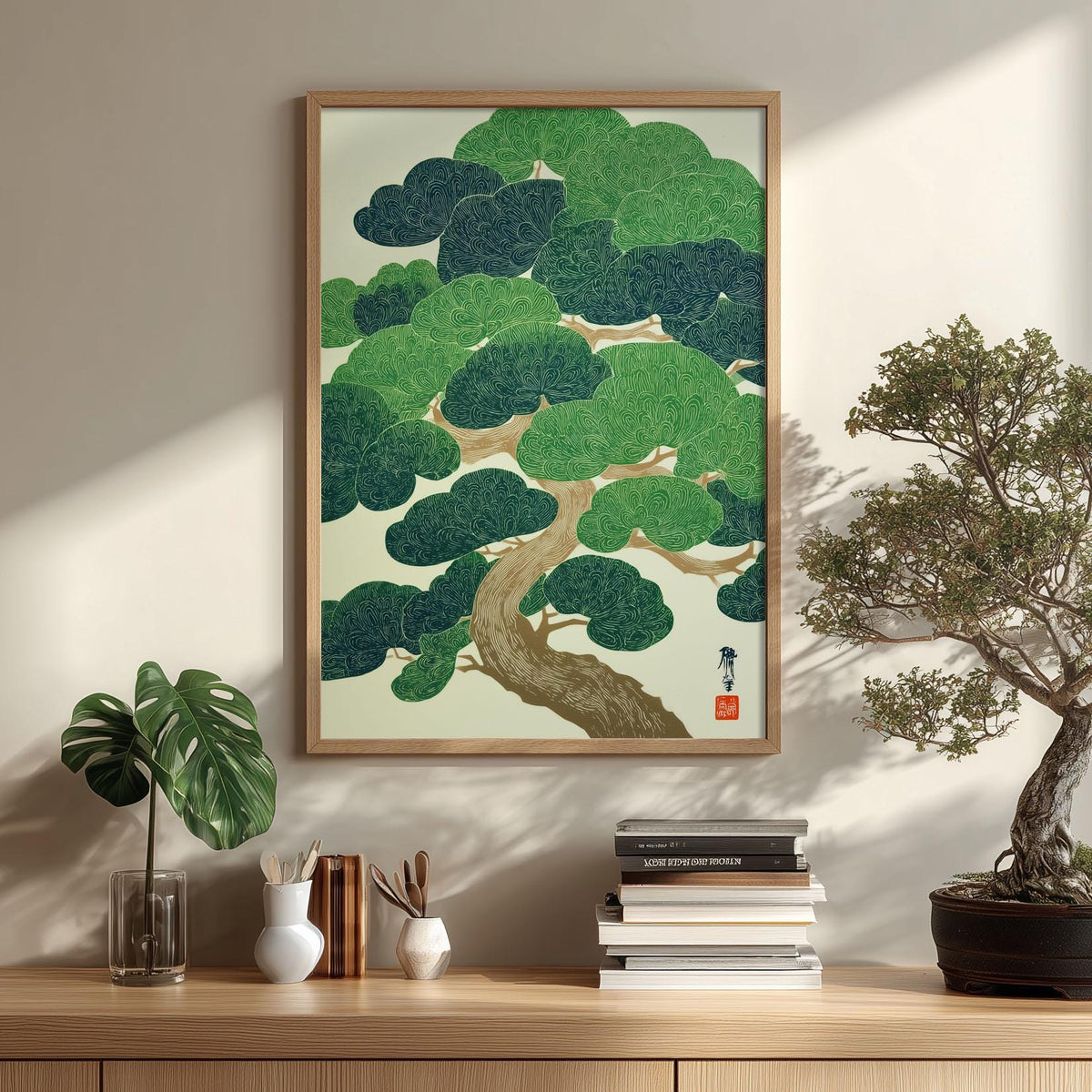 Japanese Tree Poster | Forest Wall Art | Botanical Art Print | Zen Decor