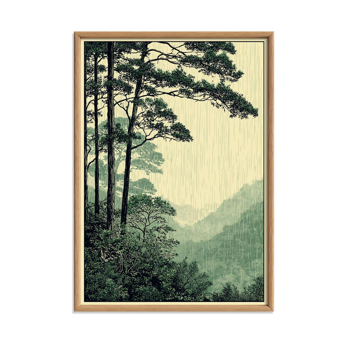 Rainforest Poster, Tropical Jungle Art Print, Green Forest Wall Art, Botanical Nature Decor