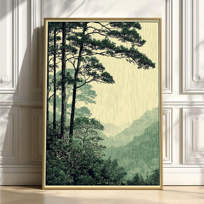 Rainforest Poster, Tropical Jungle Art Print, Green Forest Wall Art, Botanical Nature Decor
