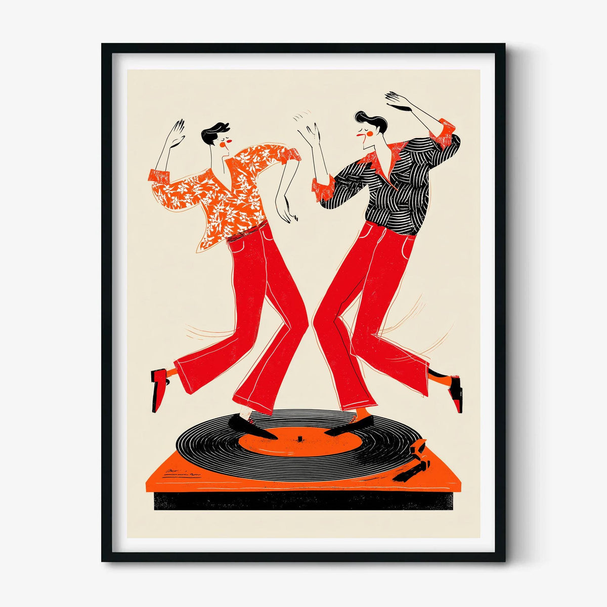 Retro Dance Poster | Vinyl Record Art Print, Music Wall Art | 70s Disco Decor