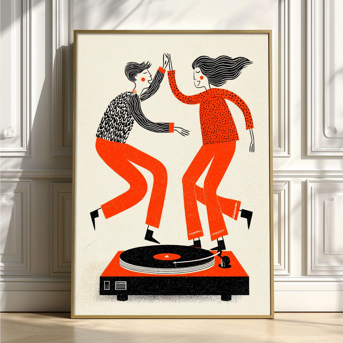 Retro Dance Wall Art | Vinyl Record Poster, Music Art Print | 70s Disco Decor