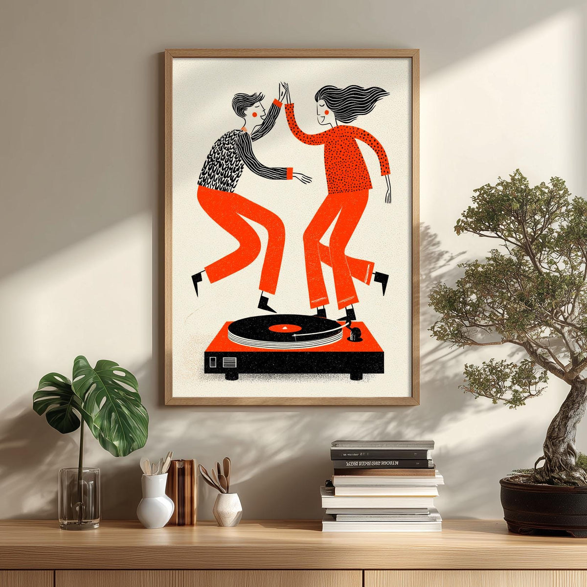 Retro Dance Wall Art | Vinyl Record Poster, Music Art Print | 70s Disco Decor