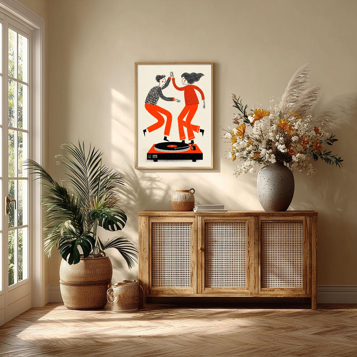 Retro Dance Wall Art | Vinyl Record Poster, Music Art Print | 70s Disco Decor
