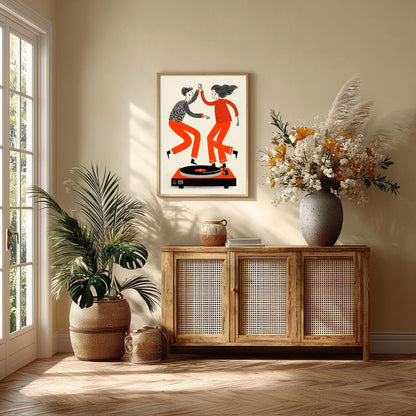 Retro Dance Wall Art | Vinyl Record Poster, Music Art Print | 70s Disco Decor