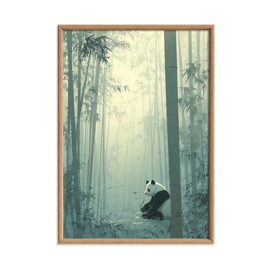 Panda Print | Japanese Nature Wall Art | Bamboo Forest Poster | Zen Nursery Decor