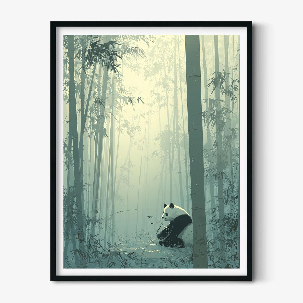 Panda Print | Japanese Nature Wall Art | Bamboo Forest Poster | Zen Nursery Decor