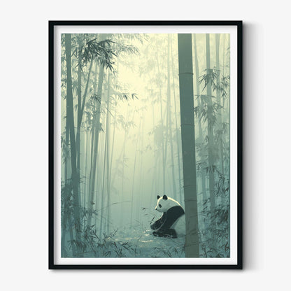 Panda Print | Japanese Nature Wall Art | Bamboo Forest Poster | Zen Nursery Decor