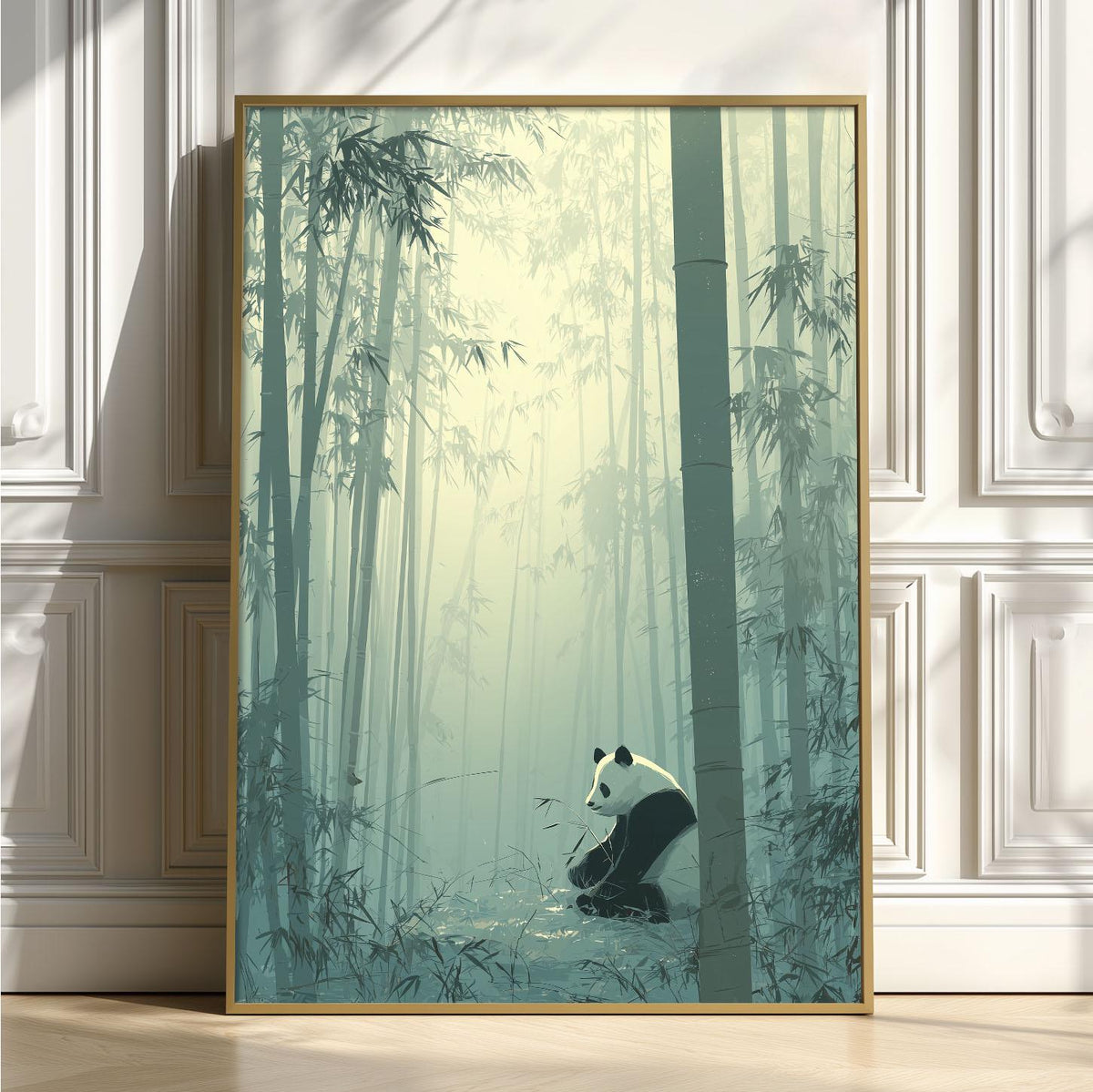 Panda Print | Japanese Nature Wall Art | Bamboo Forest Poster | Zen Nursery Decor