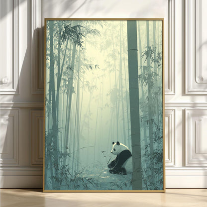 Panda Print | Japanese Nature Wall Art | Bamboo Forest Poster | Zen Nursery Decor