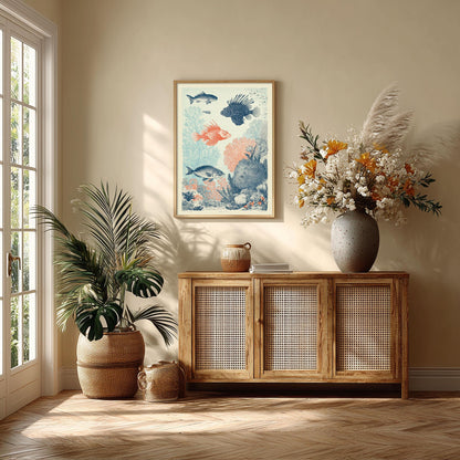 Sea Life Wall Art | Coral Reef Poster | Fish Art Print | Coastal Ocean Decor