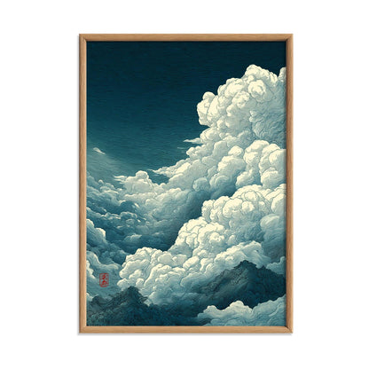 Cloud Print | Ukiyo-e Sky Wall Art | Japanese Cloud Poster | Mountain Landscape Decor