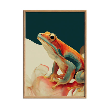 Frog Print | Colourful Animal Wall Art | Modern Amphibian Poster | Bold Nature Decor