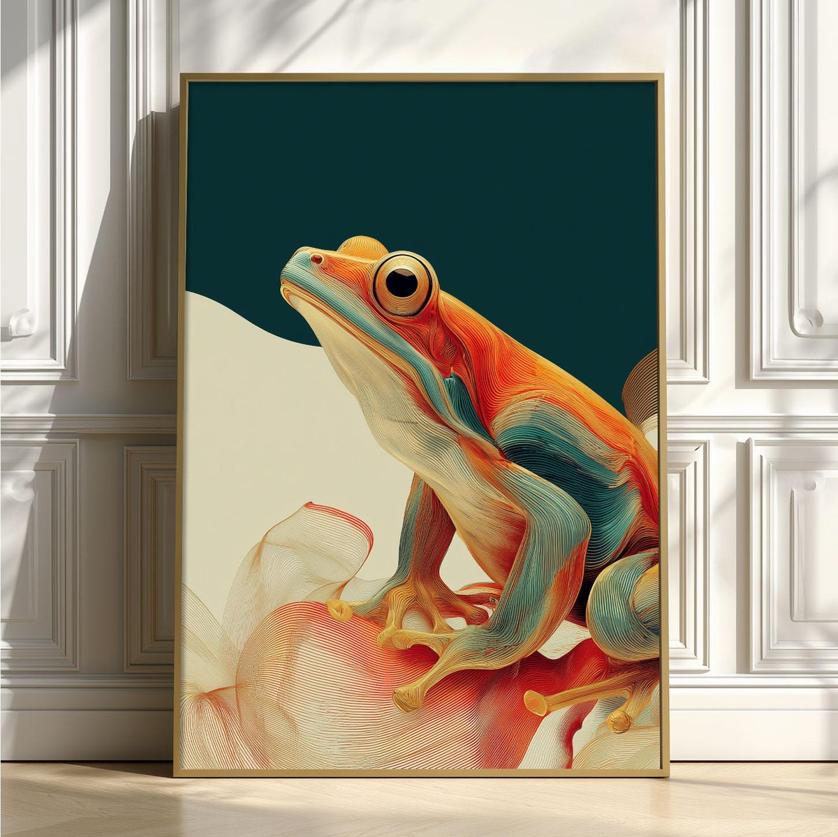 Frog Print | Colourful Animal Wall Art | Modern Amphibian Poster | Bold Nature Decor